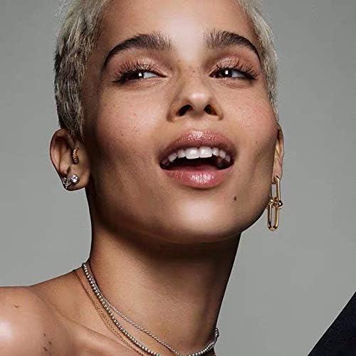 Gold Plated U Shape Chunky Circle Hoop Earrings |image