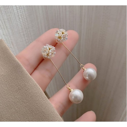 Elegant Gold Drop Earrings With Freshwater Pearls |image