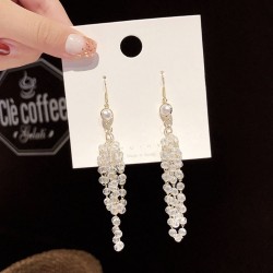 Sterling Silver Grape Shape Freshwater Tiny Rice Pearl Dangle Earring