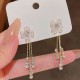 Flower And Tassel Drop Earrings Unique Design For Women |image