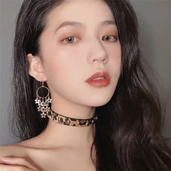 A pair of long, silver dangle earrings with sparkling crystals and dangling fairy charms. Super Fairy Long Shiny Korean Version Earrings-Gold |image