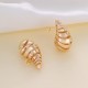 Spiral Chunky Gold Hoop Lightweight Dangle Earrings |image