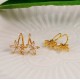 Elegant Gold Plated Inlaid Rhinestones Flower Earrings Cool Wind |image