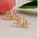Elegant Gold Plated Inlaid Rhinestones Flower Earrings Cool Wind |image