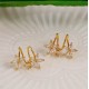 Elegant Gold Plated Inlaid Rhinestones Flower Earrings Cool Wind |image