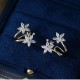 Elegant Silver Plated Inlaid Rhinestones Flower Earrings - Cool Wind