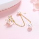 Trendy Light Luxury Exquisite Rhinestone Flower Pearl Earrings |image