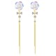 Unique Design Rose Flower Butterfly Bowknot Tassel Earrings - Gold
