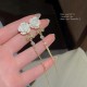 Unique Design Rose Flower Butterfly Bowknot Tassel Earrings - Gold