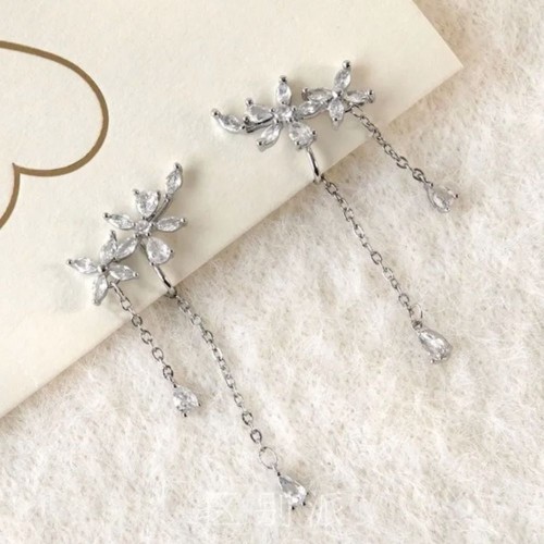 Sterling Silver Leaves Wrap Earrings Crawler For Women |image