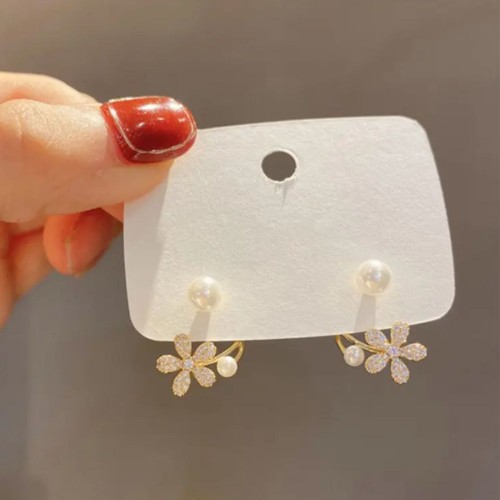 Pearl Flower Stud Earrings Ladies Fashion Elegant Jewelry |image