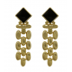 Gold Color Silver Needle Black Stone High Quality Earrings |image