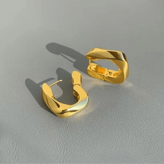 Bishty Gold Plated Hoop Earrings For Women |image