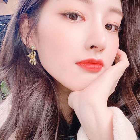 Embrace Whimsy With Gold Teddy Bear Earrings |image