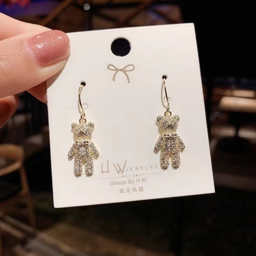 Emulation Little Bear Ear Studs Original Refreshing Metal Small Earrings |image