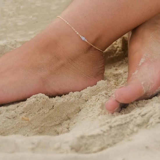 Dainty Simple Chain Anklet For Women The Dainty Citrine Gemstone Anklet For Women |image