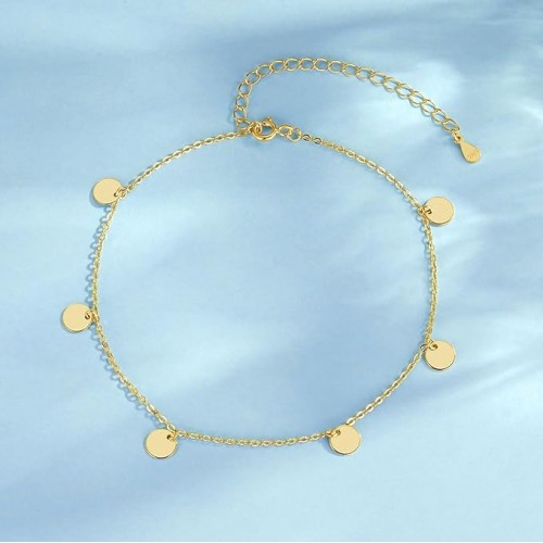 Sparkling Gold Coin Boho Anklet Body Jewelry |image