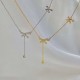 Gold Color Zircon Bow Necklace Chain Beauty Tears Pendant |image