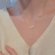 Gold Color Zircon Bow Necklace Chain Beauty Tears Pendant 