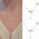 Gold Color Zircon Bow Necklace Chain Beauty Tears Pendant |image