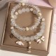 Crystal Bead Bracelet Set For Girls Korean Version |image