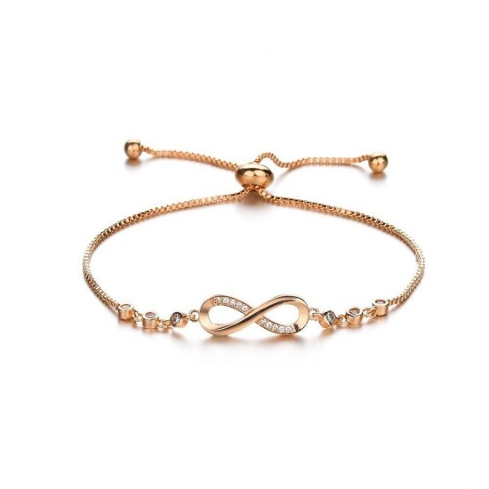 Gold Infinity Bracelet With Swarovski Crystals |image