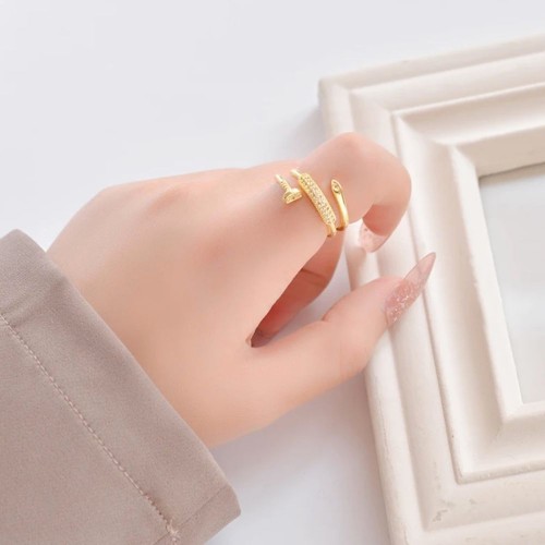 Luxurious Screw Ring 14K Gold For Women Party Jewelry-Gold |image