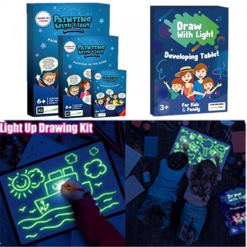 Ziona's Draw With Light Glow-In-The-Dark Children's Toy Set - Multi-Color