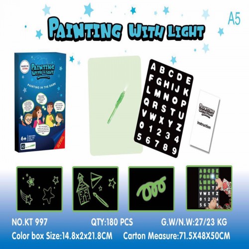 Ziona's Draw With Light Glow-In-The-Dark Children's Toy Set - Multi-Color