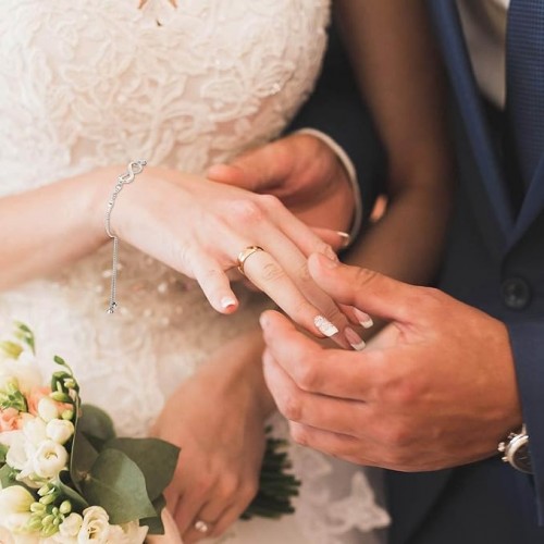 Silver Infinity Bracelet With Swarovski Crystals |image