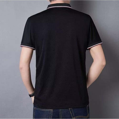 Men's Casual Button Up Short Sleeve Lightweight Polo Shirt - Black |image