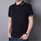 Men's Casual Button Up Short Sleeve Lightweight Polo Shirt - Black |image