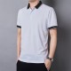 Men's Casual Button Up Short Sleeve Lightweight Polo Shirt - White |image