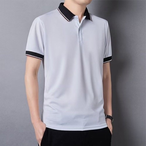 Men's Casual Button Up Short Sleeve Lightweight Polo Shirt - White |image