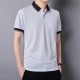 Men's Casual Button Up Short Sleeve Lightweight Polo Shirt - White |image