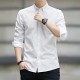 Men's Long Sleeved Casual Thin Oxford Shirt - White |image