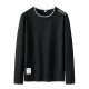 Trendy Cotton Sweatshirts For Men White Color Round Neck Long Sleeve - Black |image