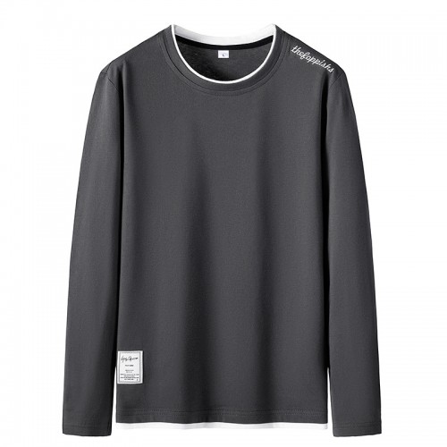 Trendy Cotton Sweatshirts For Men White Color Round Neck Long Sleeve - Black |image
