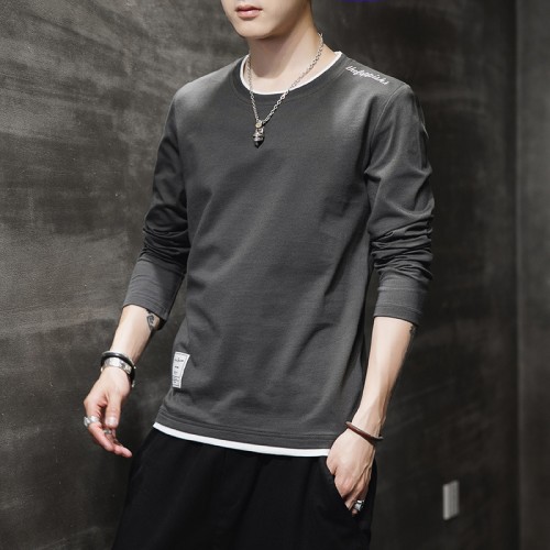 Trendy Cotton Sweatshirts For Men White Color Round Neck Long Sleeve - Black |image