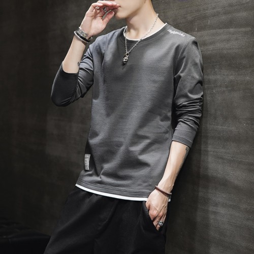 Trendy Cotton Sweatshirts For Men White Color Round Neck Long Sleeve - Black |image