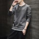 Trendy Cotton Sweatshirts For Men White Color Round Neck Long Sleeve - Black |image