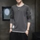 Trendy Cotton Sweatshirts For Men White Color Round Neck Long Sleeve - Black 