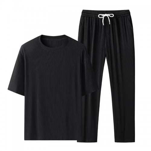 Men's Tracksuits Casual Set Sports Round - Black |image