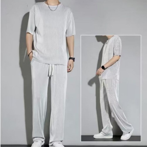Men's Tracksuits Casual Set Sports Round - Grey |image