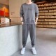 Men's Dark Grey Color Tracksuits Casual 2 Piece Set |image