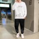 Men's White Color Tracksuits Casual 2 Piece Set |image