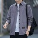 Men's Long Sleeves Cotton Shirt With Turn Down Collar - Dark Grey |image