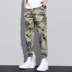 Men's Camo Sweatpants With Multi Pockets-Green