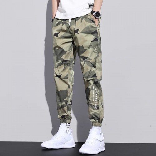 Men's Camo Sweatpants With Multi Pockets-Green |image