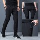 Men's Casual Black Color Slightly Stretch Sports Pants |image